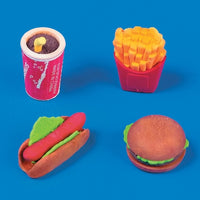24 Fast Food Erasers - Wholesale Vending Products
