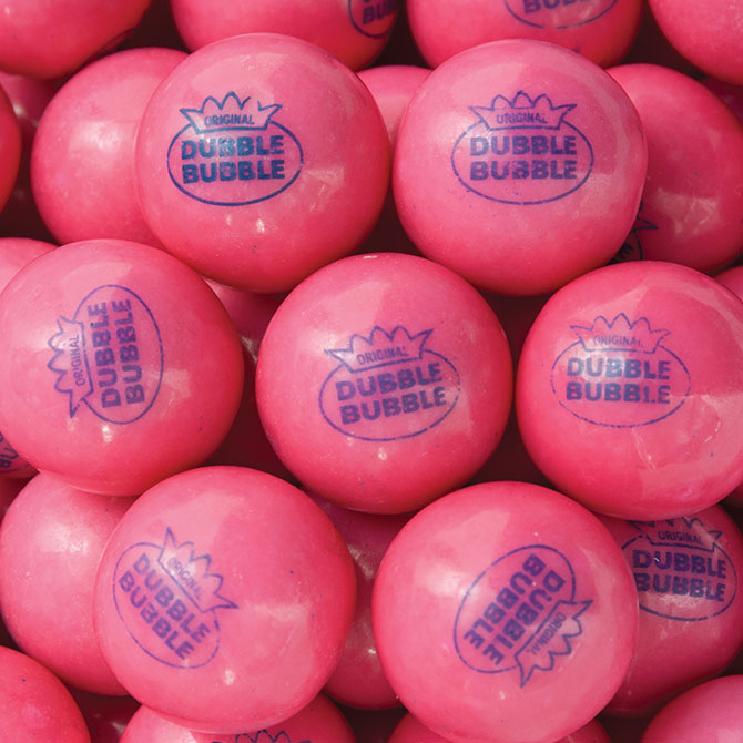 850 Dubble Bubble 1928 Original Pink Gumballs - 1" - Wholesale Vending Products