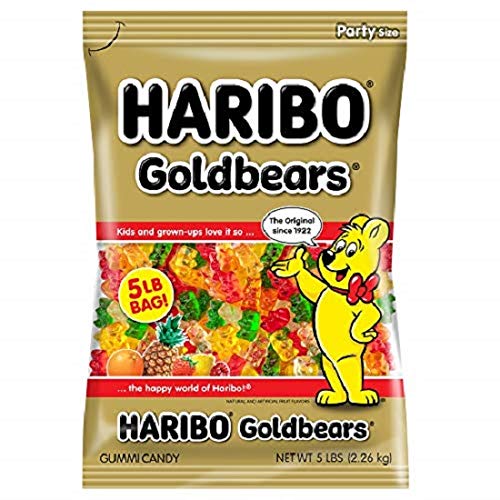 Haribo Gummi Candy, Goldbears Gummi Candy, 5 Pound Bag (Ships Free) - Wholesale Vending Products
