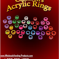 250 Children's Acrylic Rings - 1" - Wholesale Vending Products
