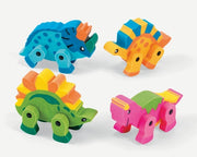 12 Dinosaur Movable Erasers - Wholesale Vending Products