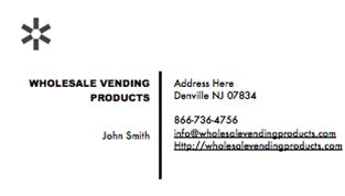 100 Black & White Custom Business Cards - Wholesale Vending Products