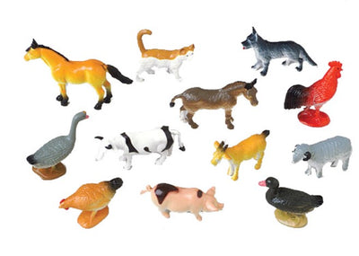 12 - Mini Farm Animal Figures - Wholesale Vending Products