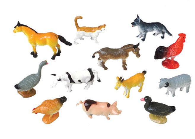 Set de 12 mini figurines Animaux de la Ferme - Figurine