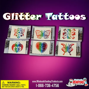 250 Glitter Tattoos - 2" - Wholesale Vending Products