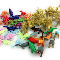 48 Assorted Dinosaur Figures - Glow, Skeleton, Painted, and Solid Dinos - Wholesale Vending Products