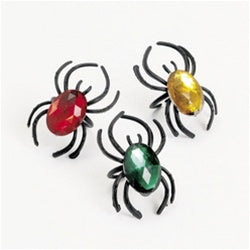 72 Plastic Spider Rings With Jewels - Wholesale Vending Products