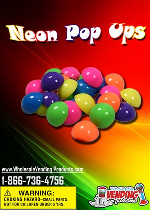 250 Neon Pop Ups - 1" - Wholesale Vending Products