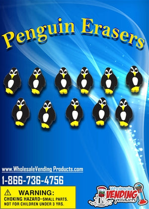 250 Penguin Erasers - 1" - Wholesale Vending Products