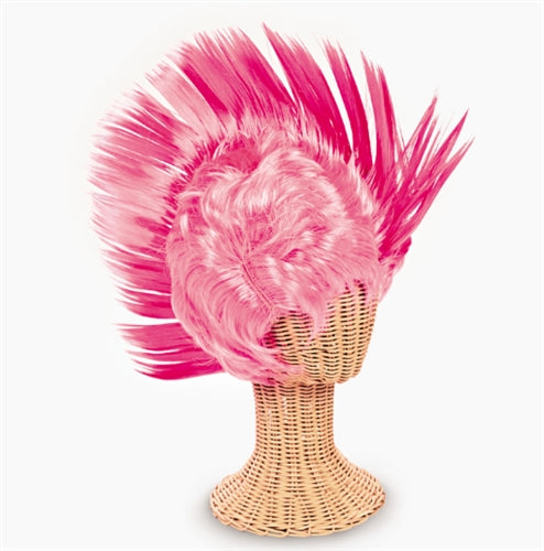 Pink Ribbon Mohawk Wig