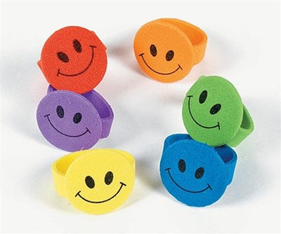 144 Smile Face Foam Rings - Wholesale Vending Products
