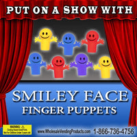 250 Smile Face Finger Puppets - 2" - Wholesale Vending Products