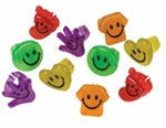 144 Smile Smiley Face Glitter Rings - Wholesale Vending Products