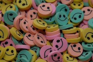 144 Bulk .75" Happy Face Erasers - Wholesale Vending Products