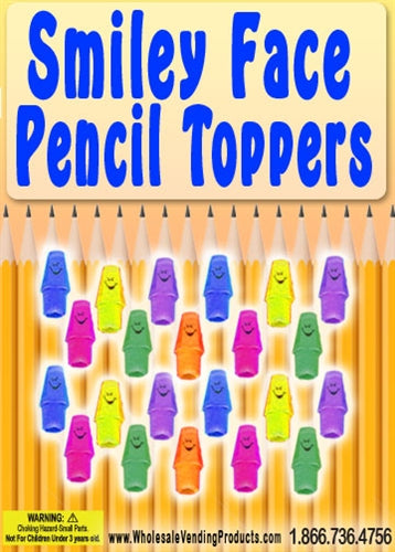 250 Smiley Pencil Erasers - 1" - Wholesale Vending Products