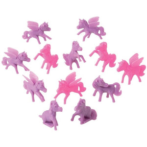 12 Assorted Unicorn/Ponies Cake Topper Plastic Figures - Wholesale Vending Products