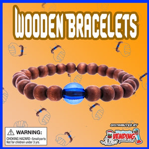 250 Wooden Bead Bracelets - 2" - Wholesale Vending Products