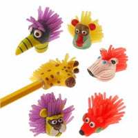 12 Soft Wild Animal Pencil Toppers - Wholesale Vending Products