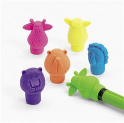 144 Neon Zoo Animal Pencil Top Erasers - Wholesale Vending Products